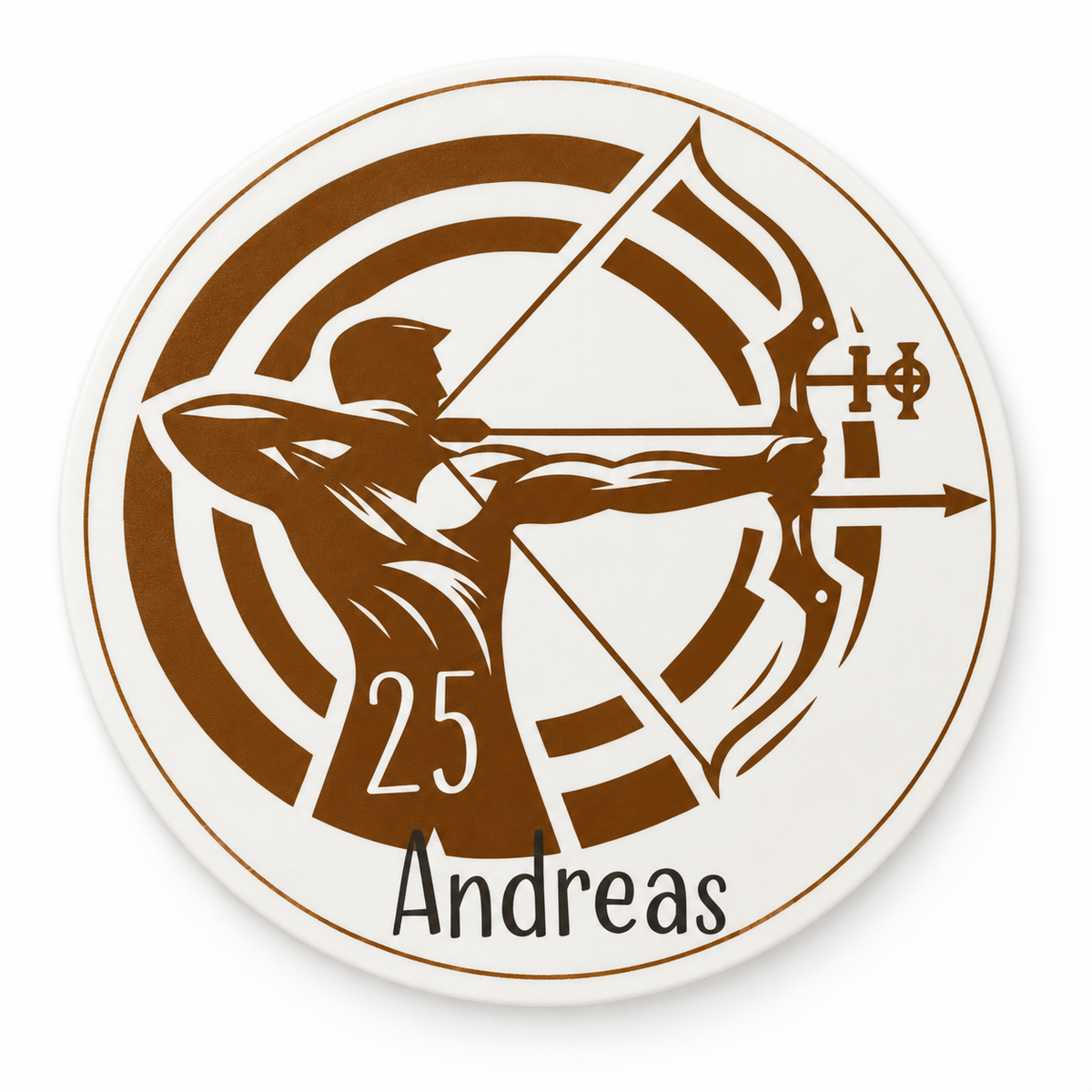MUCKKI-PRO:9fe243c9cf9a7a185ce6bbad591d1d400f9800111ae1a0f3c71b8982a37e05a1:Tortenaufleger Geburtstag Archer 2 Name & Zahl (20cm) Fondant Papier