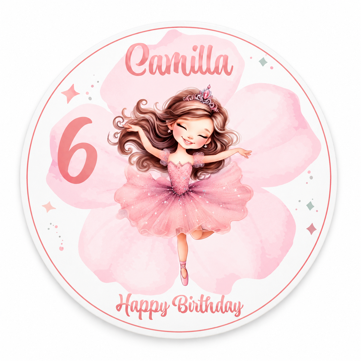 MUCKKI-PRO:9963755cd44877d64d1eb5da8eedd6495d69b1ff8cc80097195e01c9b7f99505:Tortenaufleger Geburtstag Ballerina 2 Name & Zahl (20cm)