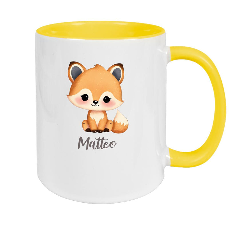 Tasse Wunschname Fuchs 1 Keramik Kinderbecher versch. Farben