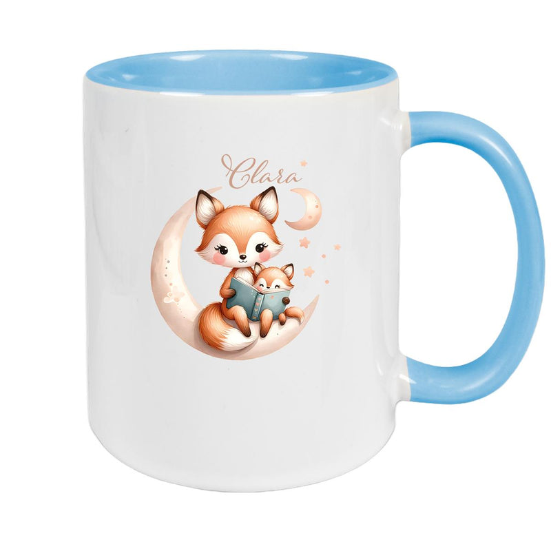 Tasse Wunschname Fuchs 2 Keramik Kinderbecher versch. Farben