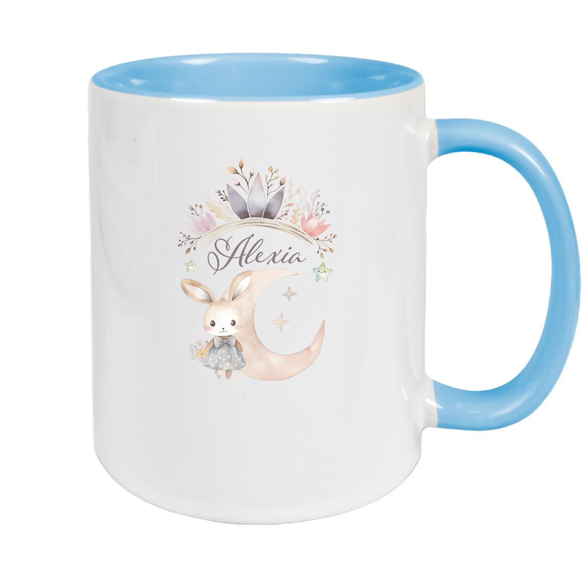 Tasse Hase Wunschname Keramik Kinderbecher Personalisiert versch. Farben