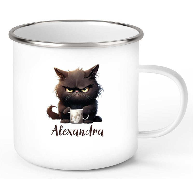 Tasse Katze Grumpy 1 Wunschname Kinderbecher personalisiert Emaille