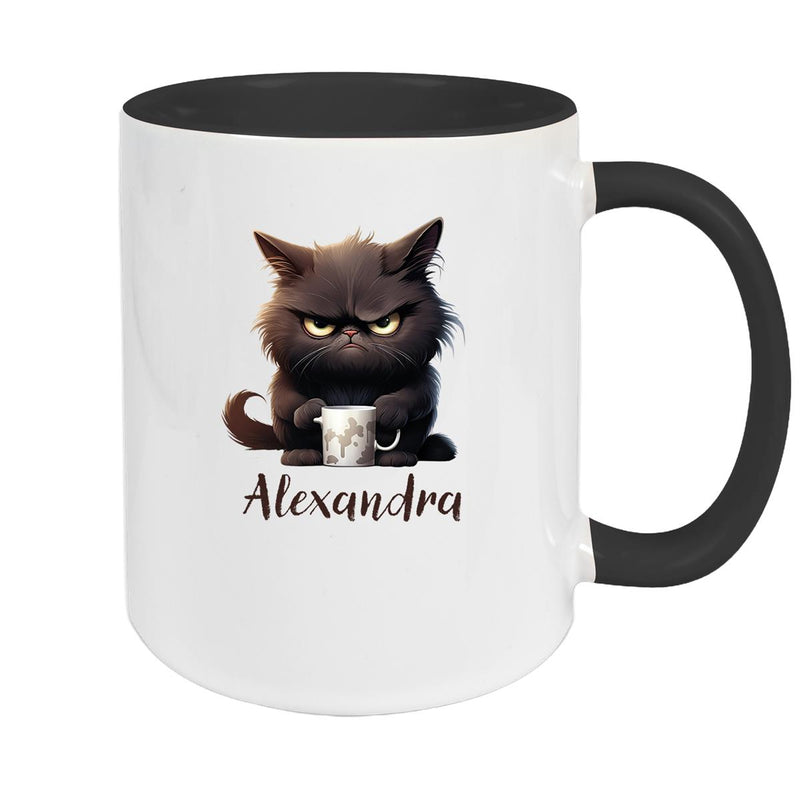Tasse Katze Grumpy 1 Wunschname Keramik Kinderbecher personalisiert versch. Farben