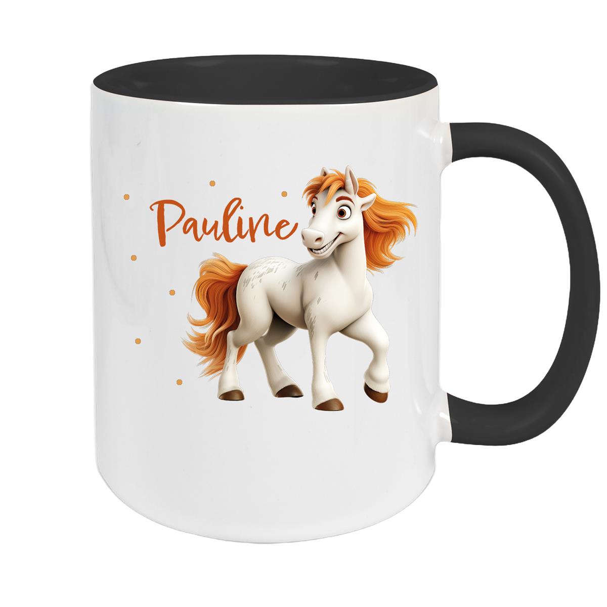 Tasse Pferd 1 Wunschname Keramik Kinderbecher personalisiert versch. Farben