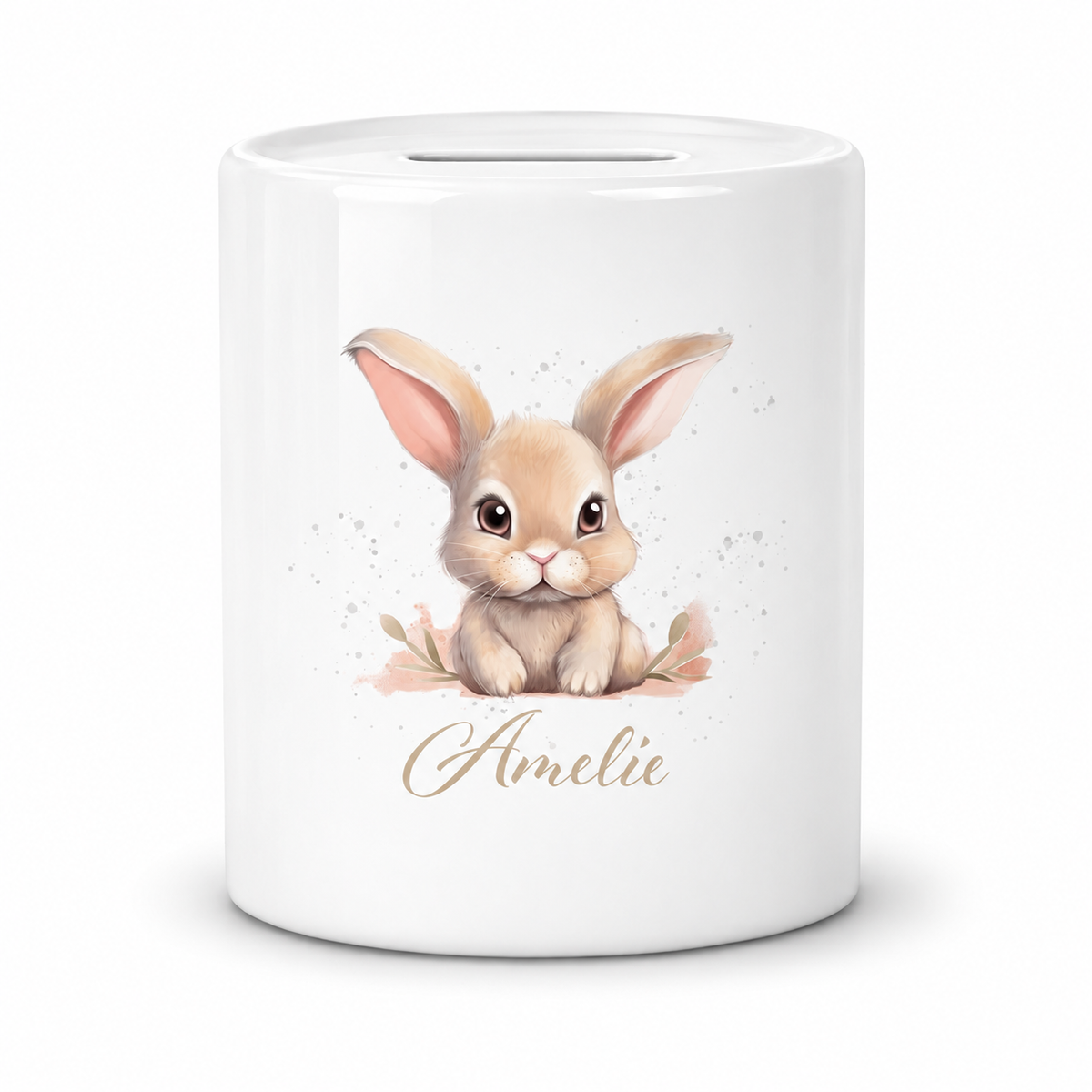 MUCKKI-PRO:b098d20544280ff67bda8b9ff4b5dae44c9b76092406c4f3817409f8f724134c:Spardose Ostern - Hase 7 mit Wunschname personalisiert