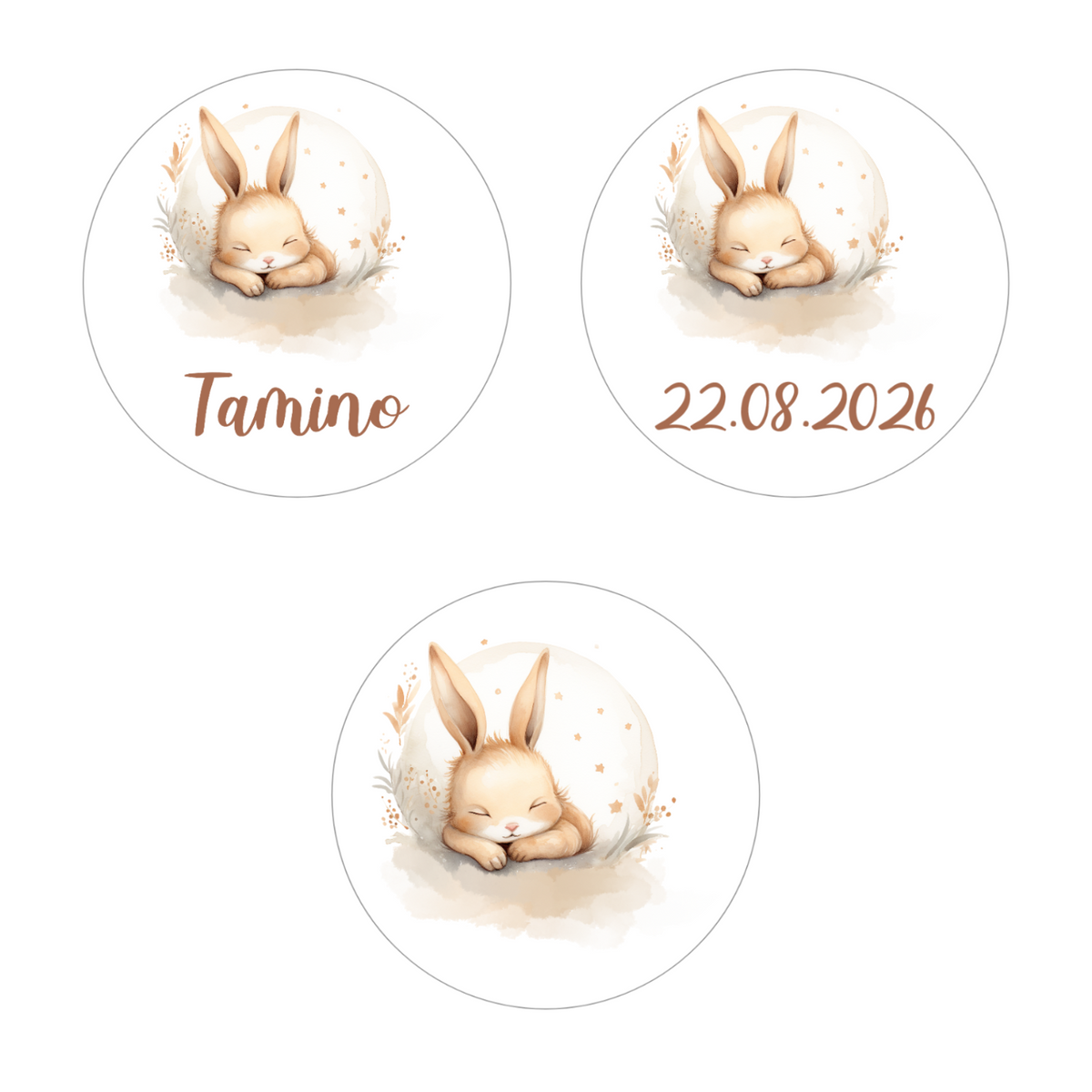 MUCKKI-PRO:27c2d853452758a1c14ff6e22b4620642e9aec936989a62a24edb7117c00adff:Muffinaufleger Taufe Hase 2 – 12 Stück à 6 cm mit Name und Taufdatum