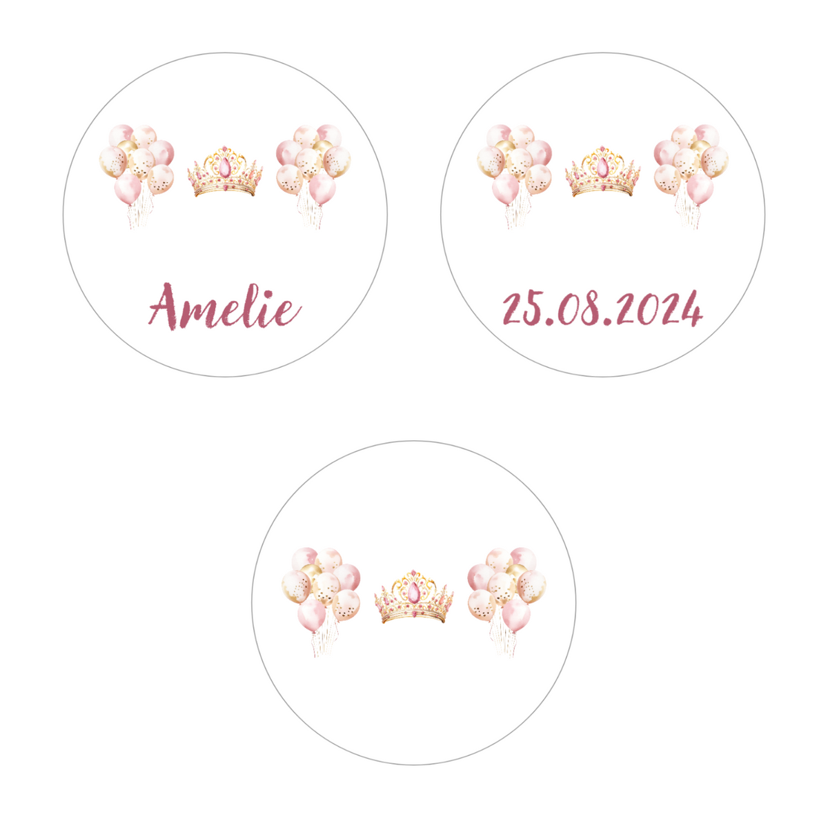 MUCKKI-PRO:8e633082b746dc0d7a6b6814a9bdc95bd60fa88a9e002305dd50b73ad06d1492:Muffinaufleger Taufe Prinzessin 1 – 12 Stück à 6 cm mit Name und Taufdatum