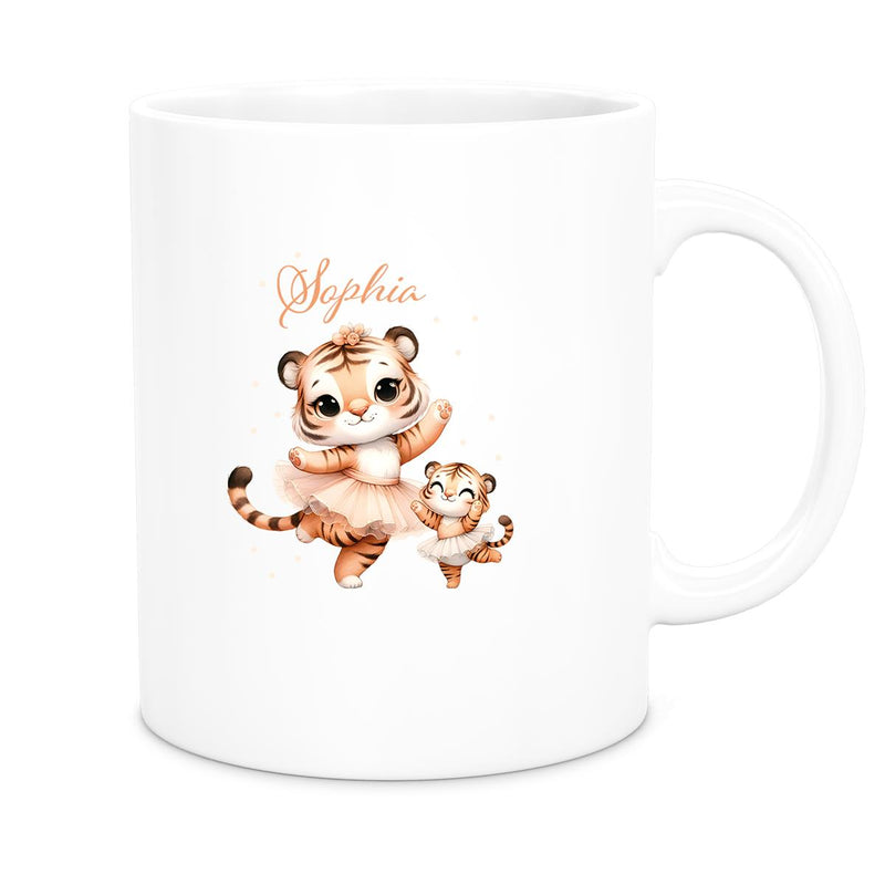 Tasse Wunschname Tiger 2 Keramik Kinderbecher versch. Farben