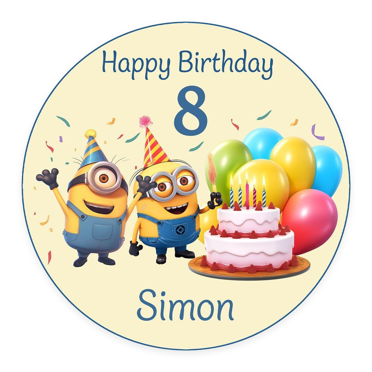 MUCKKI-PRO:62b052ed8188ca00159db17cb2601b9333cf297418e0c4ce907badd73ea8266f:Tortenaufleger Geburtstag Minions 1 – Magische Kuchendekoration für Kindergeburtstage