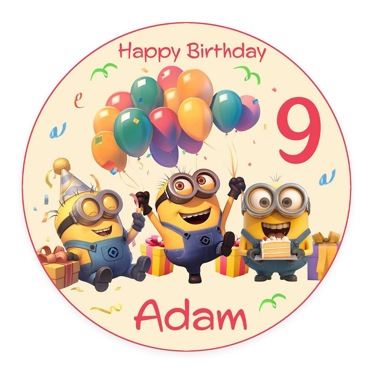 MUCKKI-PRO:823fdaabb1f4758dd5d6e6ac03fb3188ae3cf54a4be9495de454940c5bdcd6b3:Tortenaufleger Geburtstag Minions 6 – Magische Kuchendekoration für Kindergeburtstage
