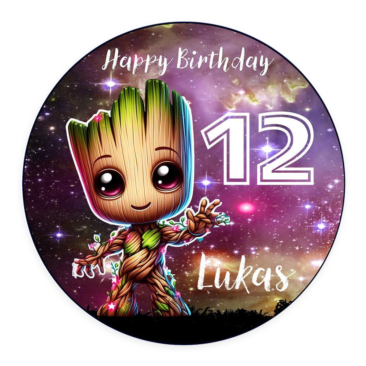 MUCKKI-PRO:c3915f7b533abd749673c9757eb9fa985cc9463853398408d79507c517a92ca3:Tortenaufleger Geburtstag Baby-Groot 1 Name & Zahl (20cm)