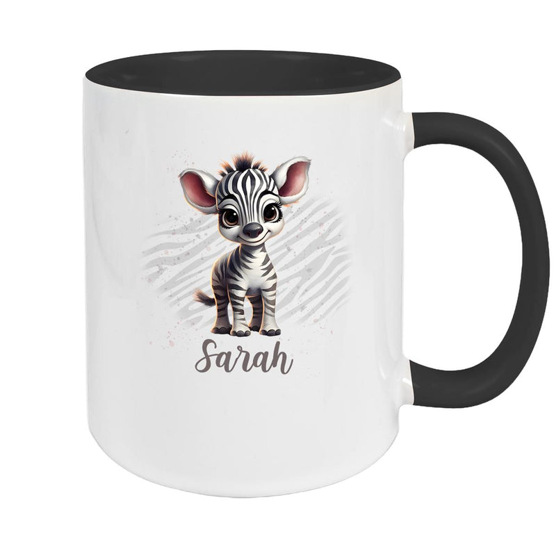 Tasse Wunschname Zebra 1 Keramik Kinderbecher versch. Farben