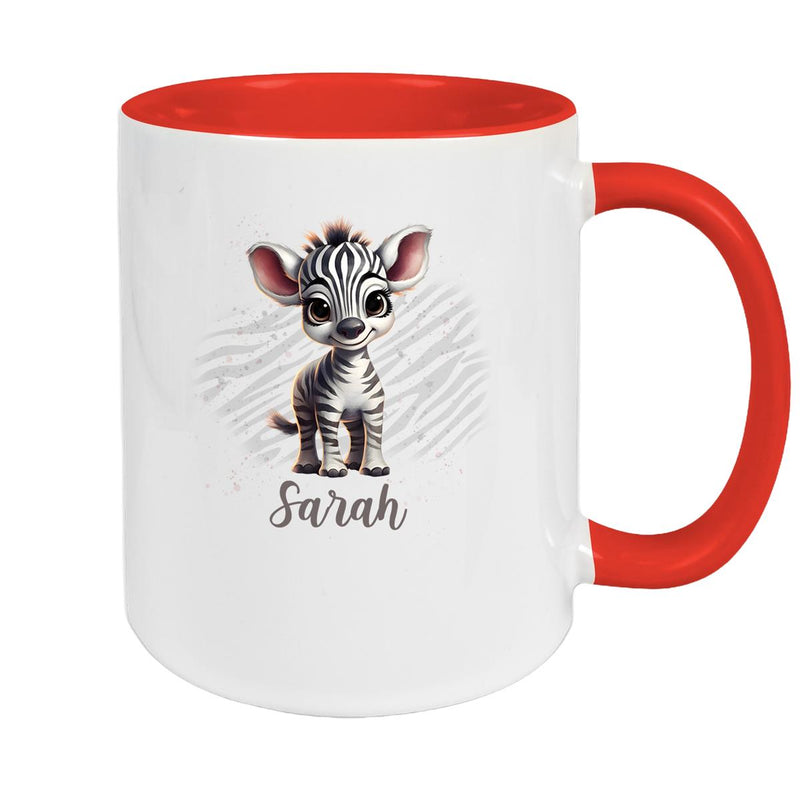 Tasse Wunschname Zebra 1 Keramik Kinderbecher versch. Farben