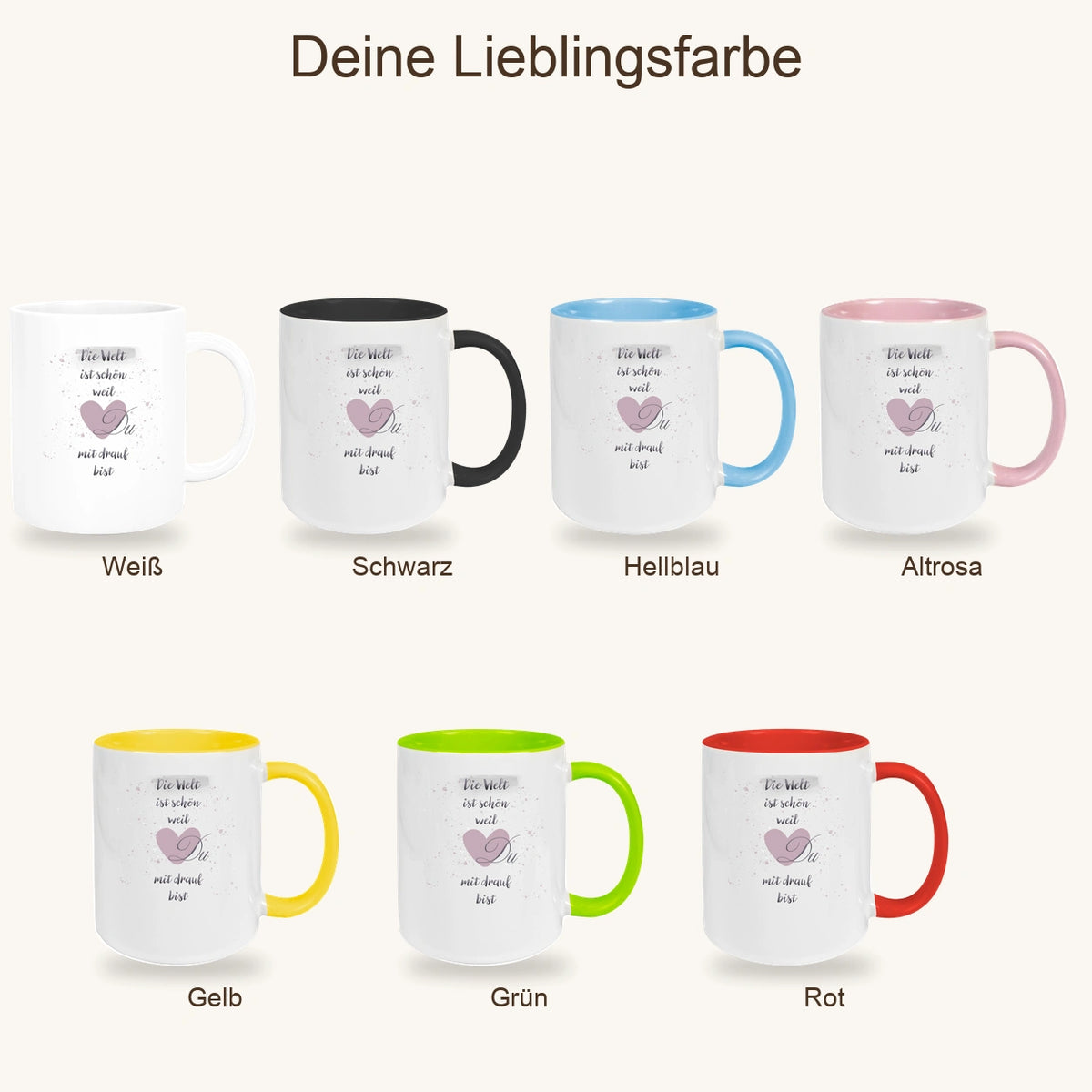 MUCKKI-PRO:0a7730d10048ae471a3f75b19f4a48c3314e7aa6c3a881599276878997602623:Tasse Freundschaft Liebe Sprüche 2 Keramik versch. Farben