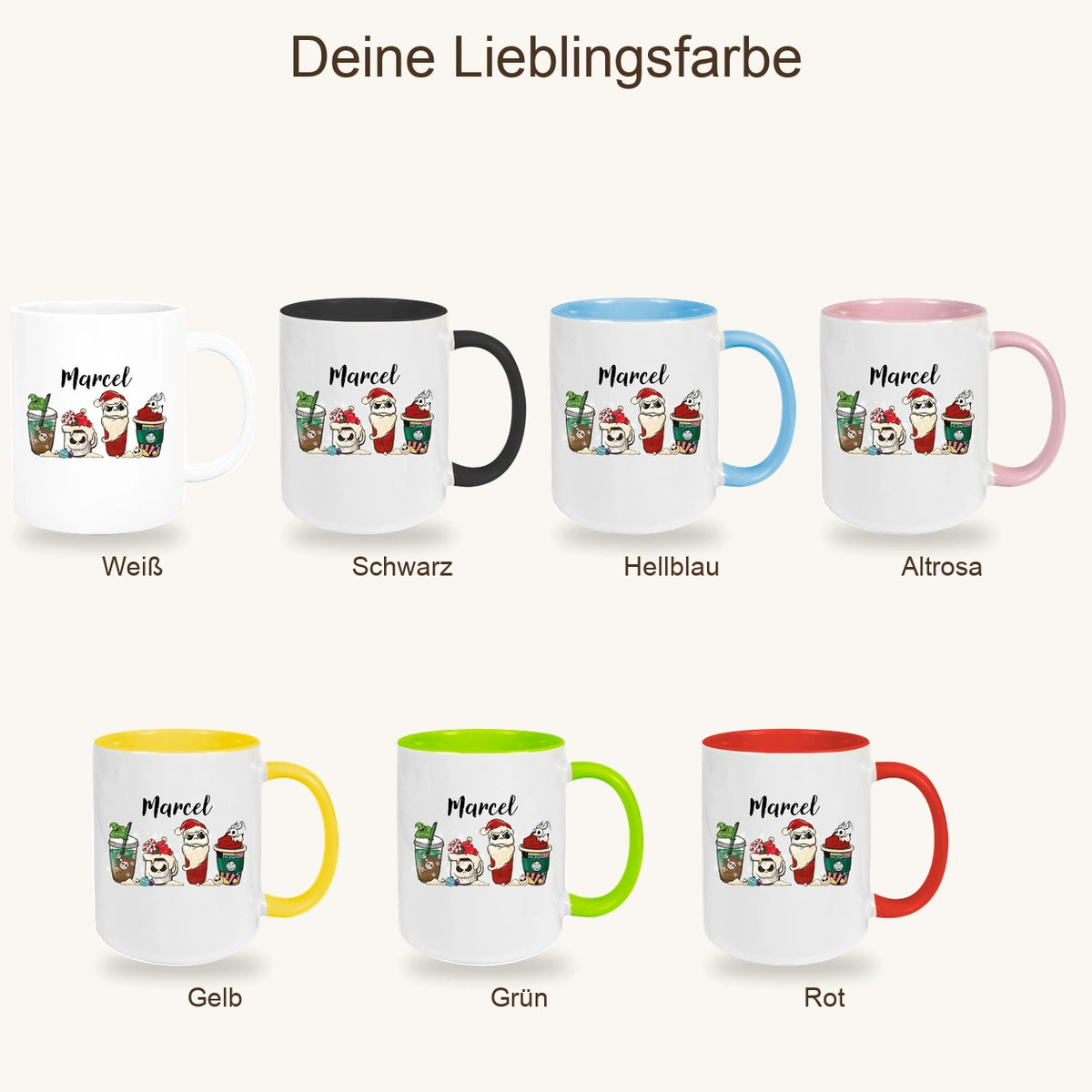 Tasse Wunschname Weihnachten Nightmare before Christmas 9 Keramik versch. Farben