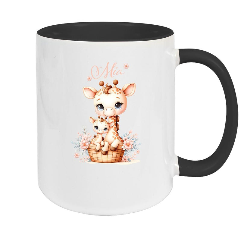 Tasse Wunschname Giraffe 2 Kinderbecher Keramik versch. Farben