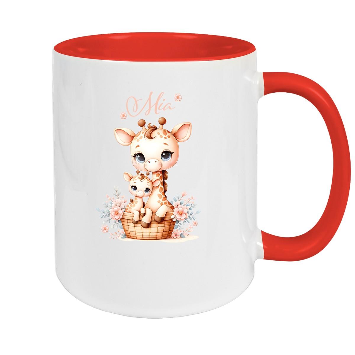Tasse Wunschname Giraffe 2 Kinderbecher Keramik versch. Farben