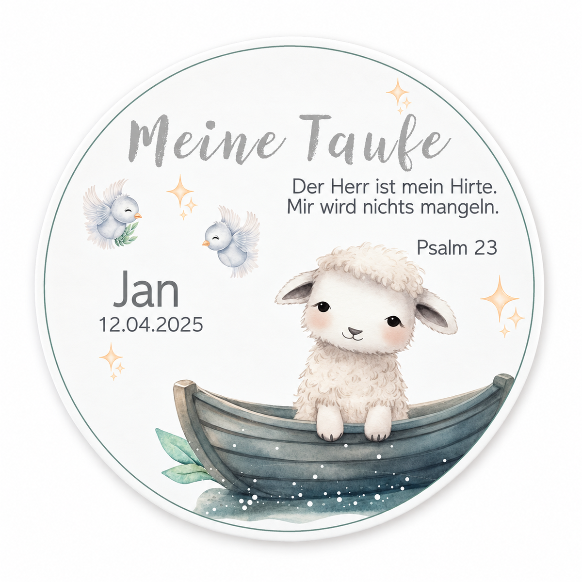 MUCKKI-PRO:b6a8d543c994d4fde1fe8b61cd79fa96b3218c2619002b8345e1c5b85ff82d75:Tortenaufleger Taufe Schaf 1 Name & Datum (20cm)
