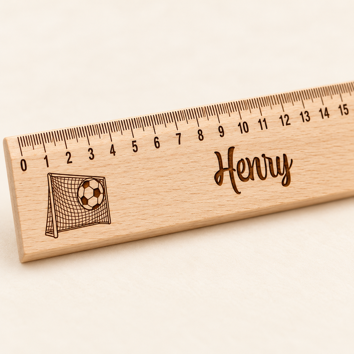 Lineal Holz personalisiert Fußball 13, 30cm
