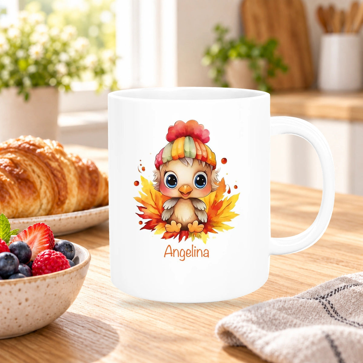 MUCKKI-PRO:d3d0c5b4a6fcb80e1e2b63660cc96572db6bc0cdee1fed66bd82a5f87704965f:Tasse Wunschname Küken 1 Keramik Kinderbecher personalisiert versch. Farben