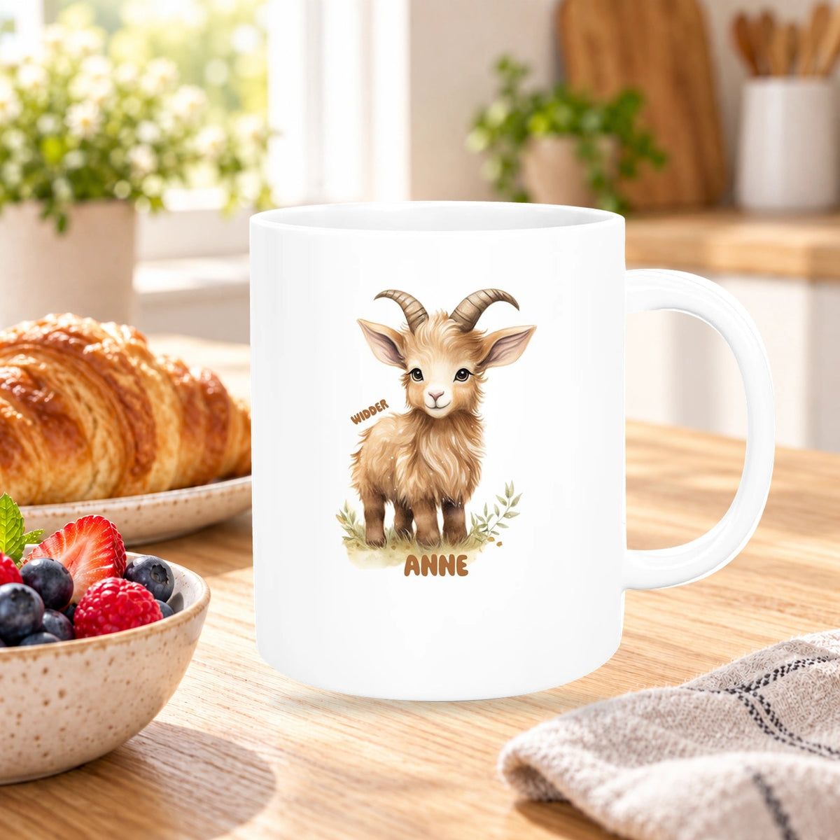 Tasse Sternzeichen Kinder Widder 1 Wunschname Keramik Kinderbecher personalisiert versch. Farben