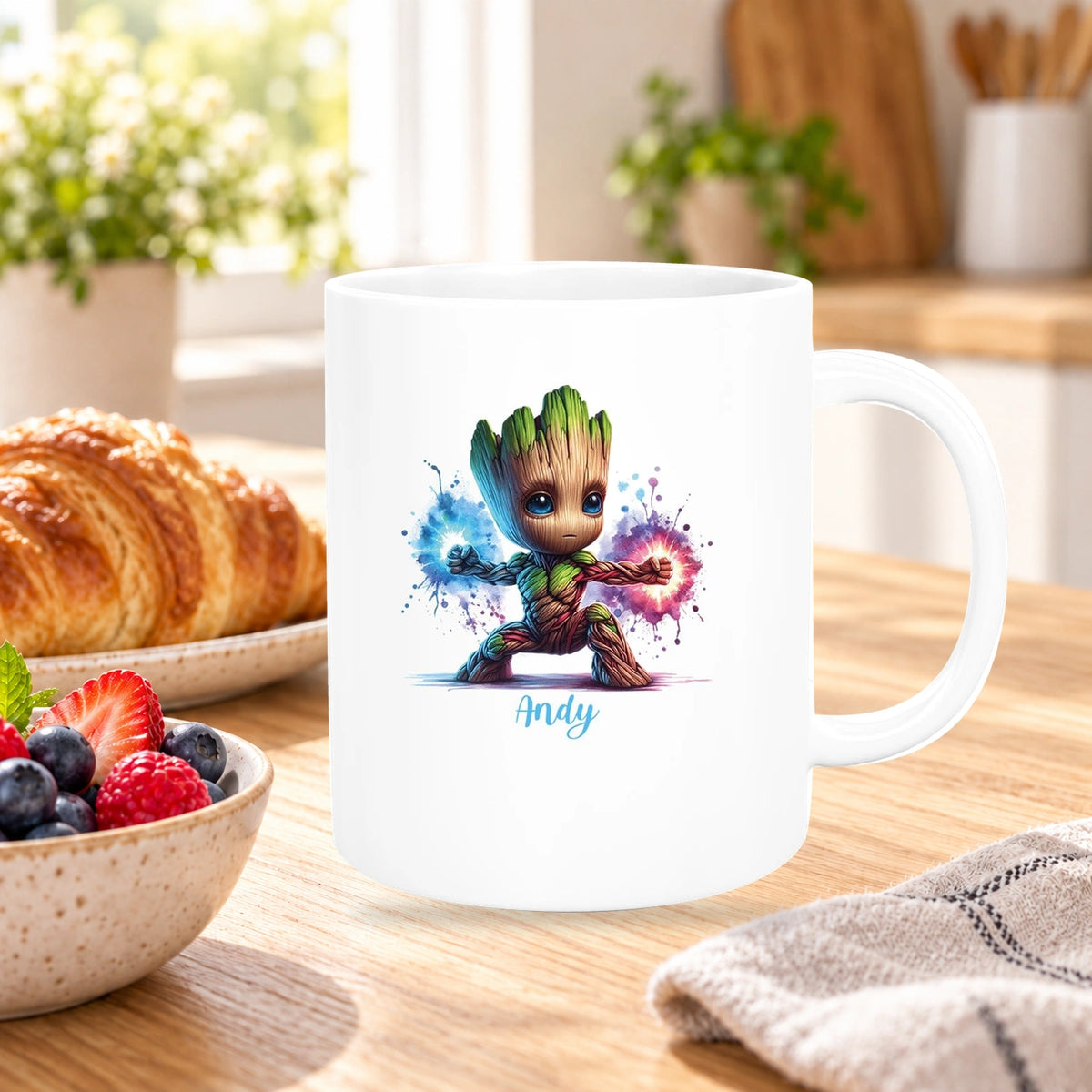 Tasse Wunschname Baby-Groot 8 Keramik Kinderbecher personalisiert versch. Farben