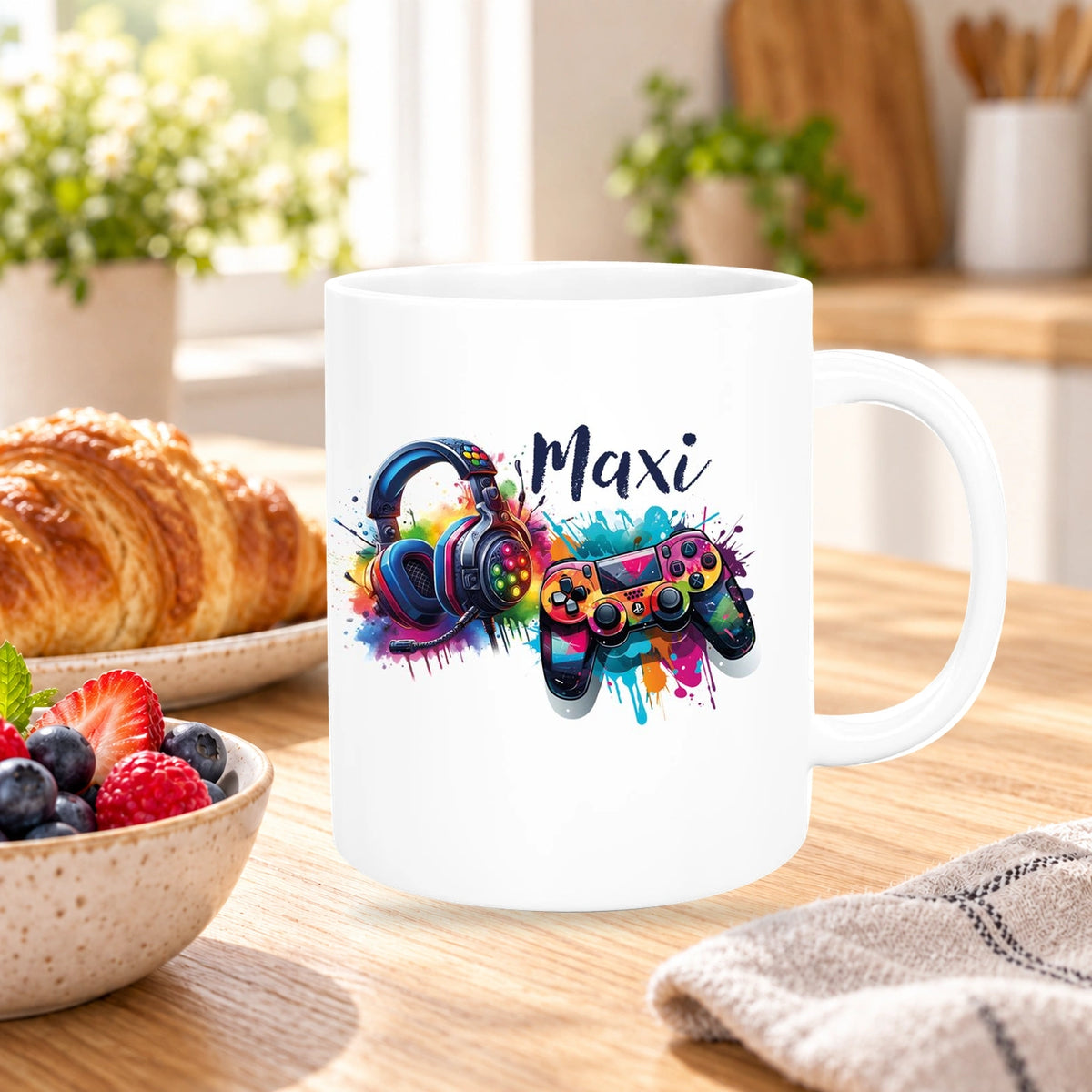 MUCKKI-PRO:188d1411c444ebc45a1d038e30de817bac0904ebdfcd5d3274a8c4cdeb24240f:Tasse Gamer 3 Wunschname Keramik Kinderbecher personalisiert versch. Farben