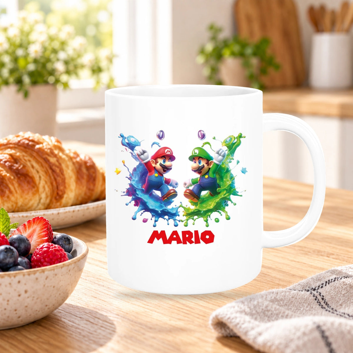 MUCKKI-PRO:fe03cde8be6252c24fece3b2f62216fd4f7a5857995875ea6eb3801ed80d695a:Tasse Wunschname Super-Mario 7 Keramik Kinderbecher personalisiert versch. Farben