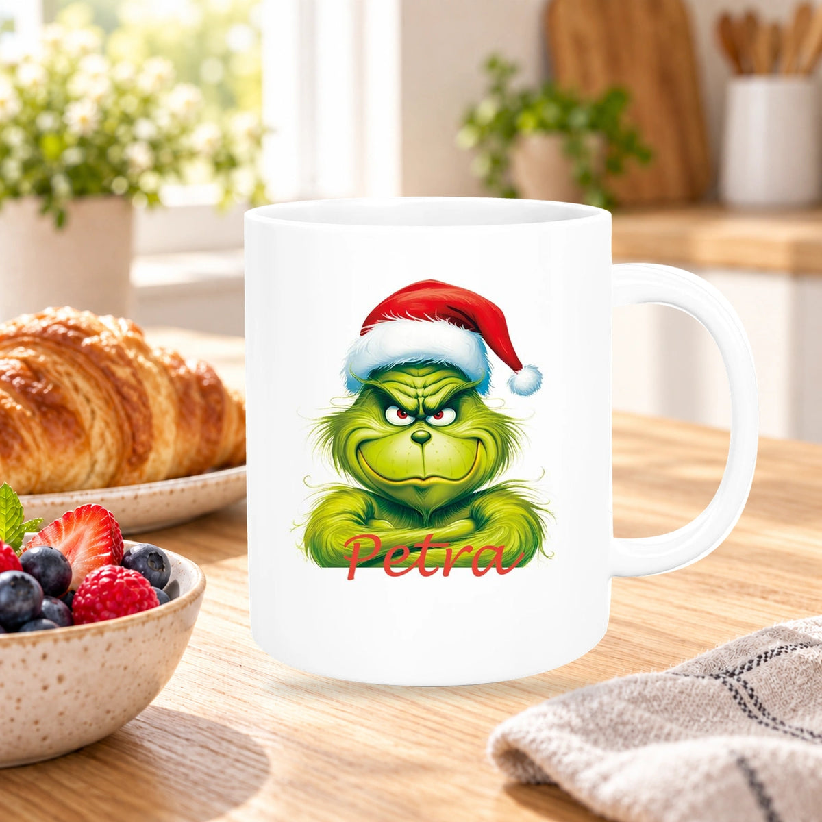 Tasse Wunschname Weihnachten Grinch 2 Keramik Kinderbecher versch. Farben