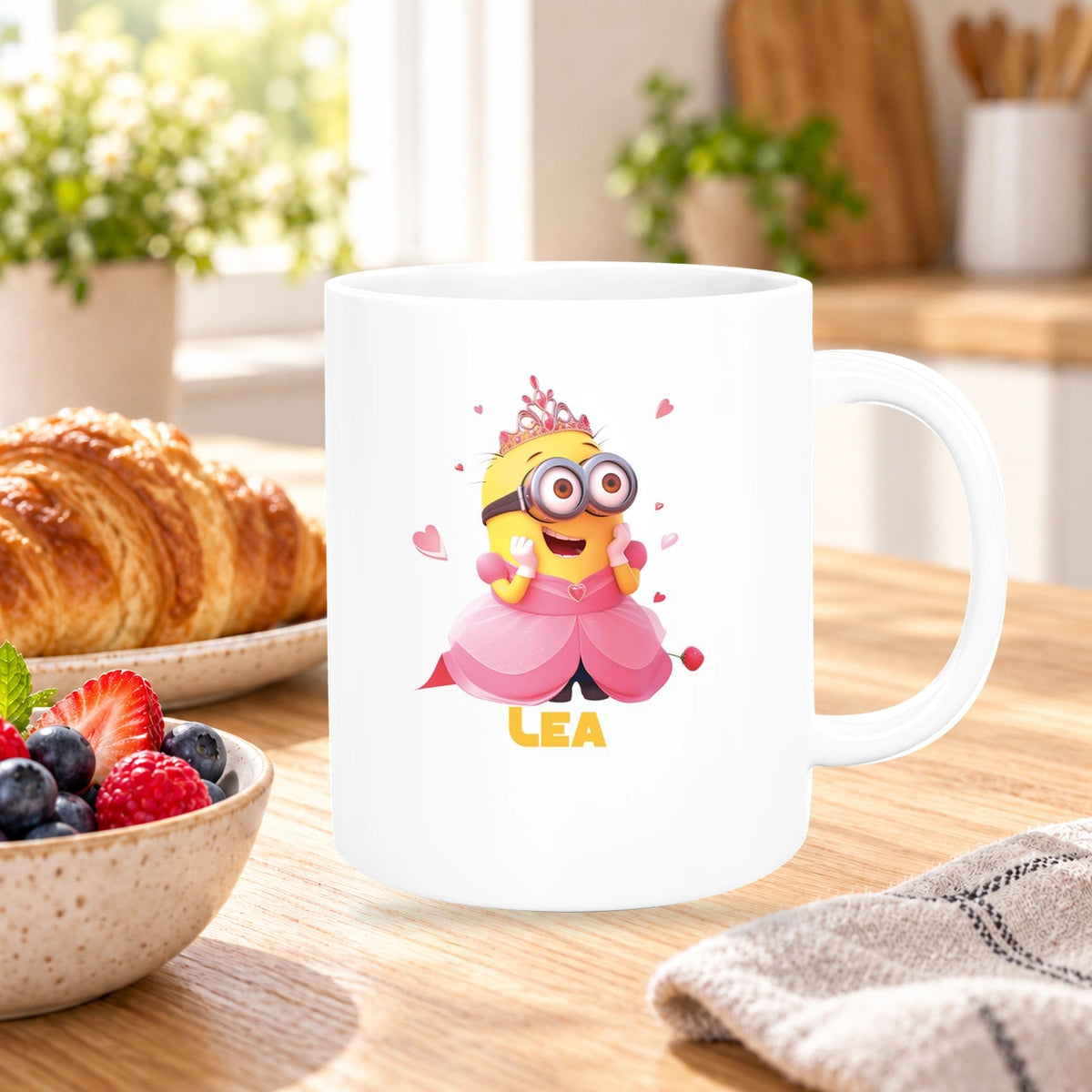Tasse Minions Kinder Minion 7 Prinzessin Wunschname Keramik Kinderbecher personalisiert versch. Farben