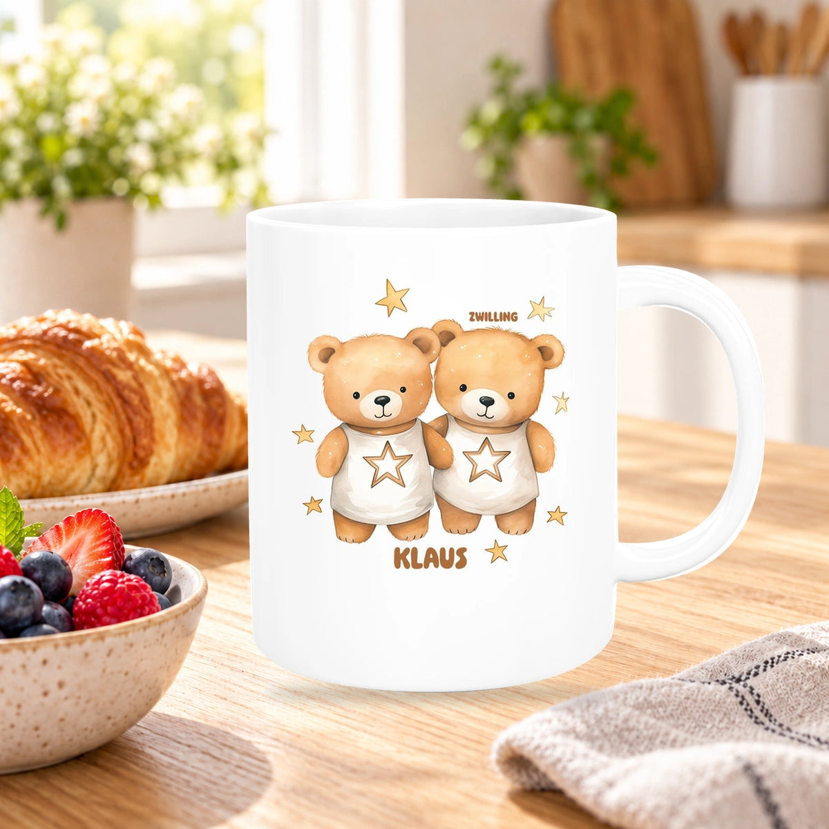 MUCKKI-PRO:c111f03c5448c27e52f90c5919f4a6d0ac2ea0fc555eee41bcddb5b86656d615:Tasse Sternzeichen Kinder Zwilling 1 Wunschname Keramik Kinderbecher personalisiert versch. Farben