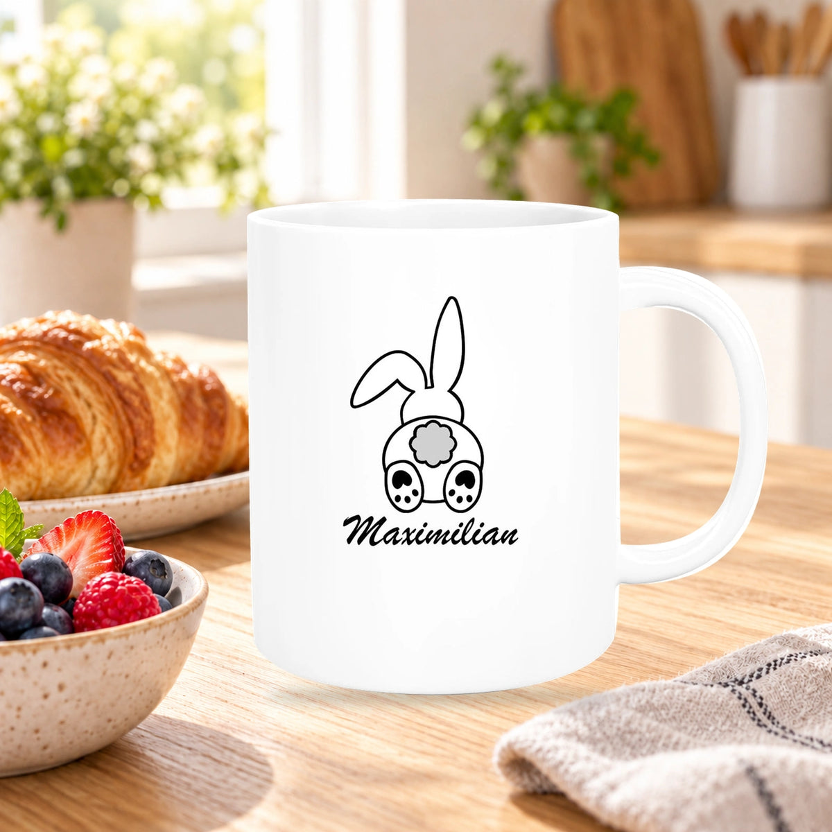 MUCKKI-PRO:d83ef10d4e70511fa356354ef494151c3a800249bad4b37a21b12e77fba1a399:Tasse Ostern - Hase 4 Wunschnamen Keramik personalisiert versch. Farben