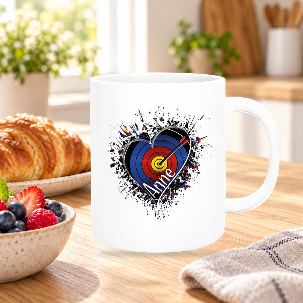 Tasse Bogenschütze 4 Wunschname Keramik personalisiert versch. Farben