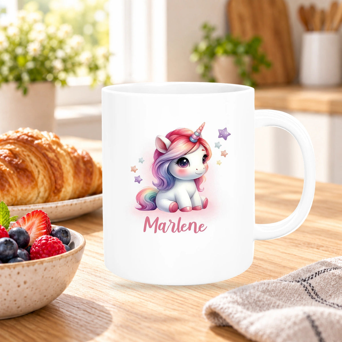 Tasse Einhorn 10 Wunschname Keramik Kinderbecher personalisiert versch. Farben