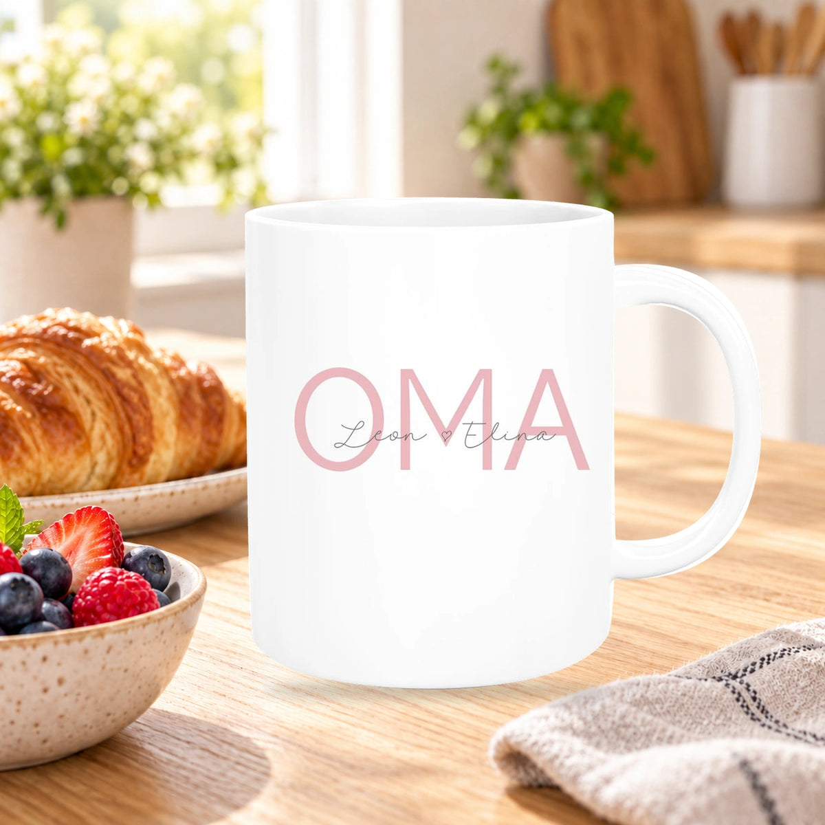 Tasse, Oma, Muttertag, Geburtstag 1 Wunschnamen Keramik Personalisiert versch. Farben
