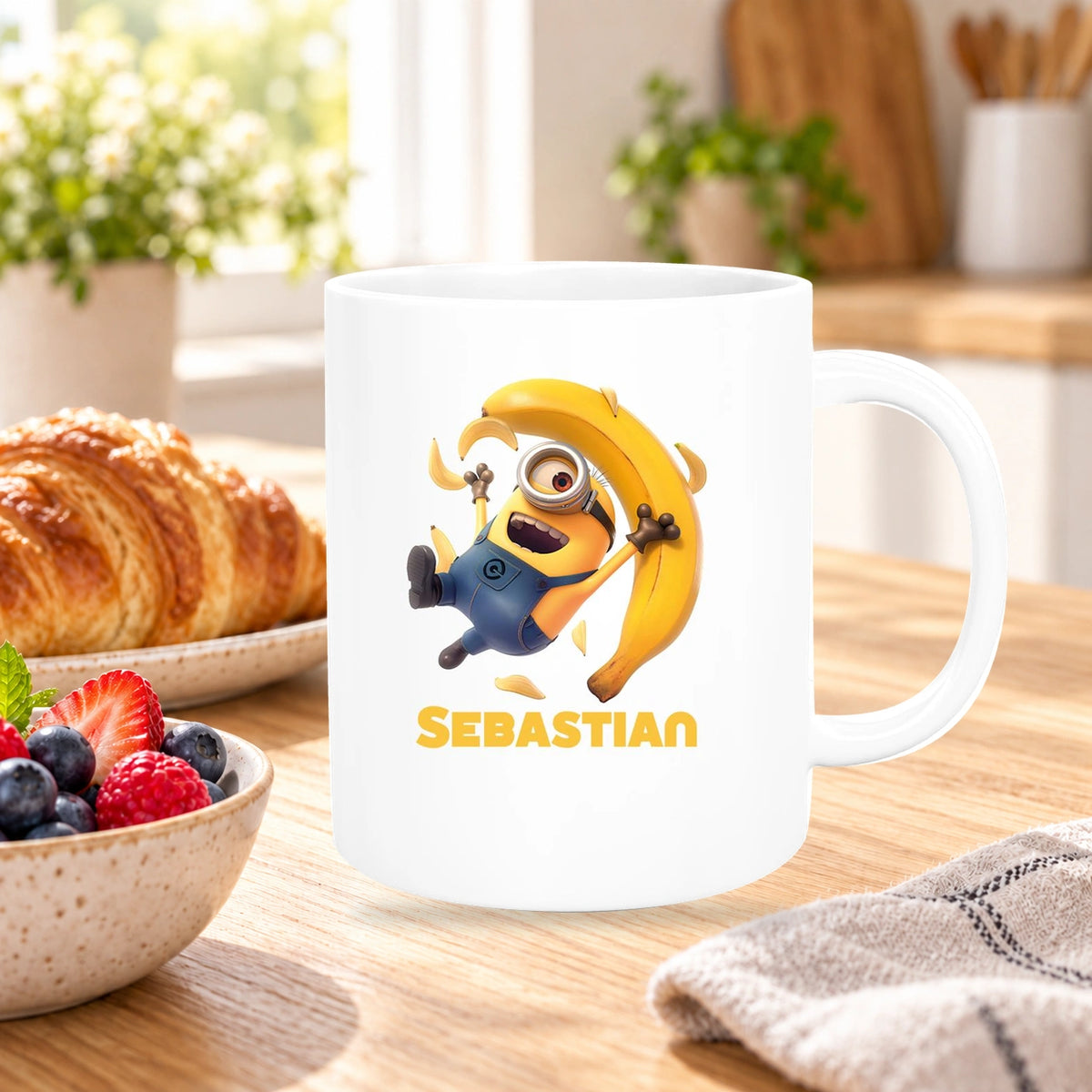 Tasse Minions Kinder Minion 2 Banana Wunschname Keramik Kinderbecher personalisiert versch. Farben