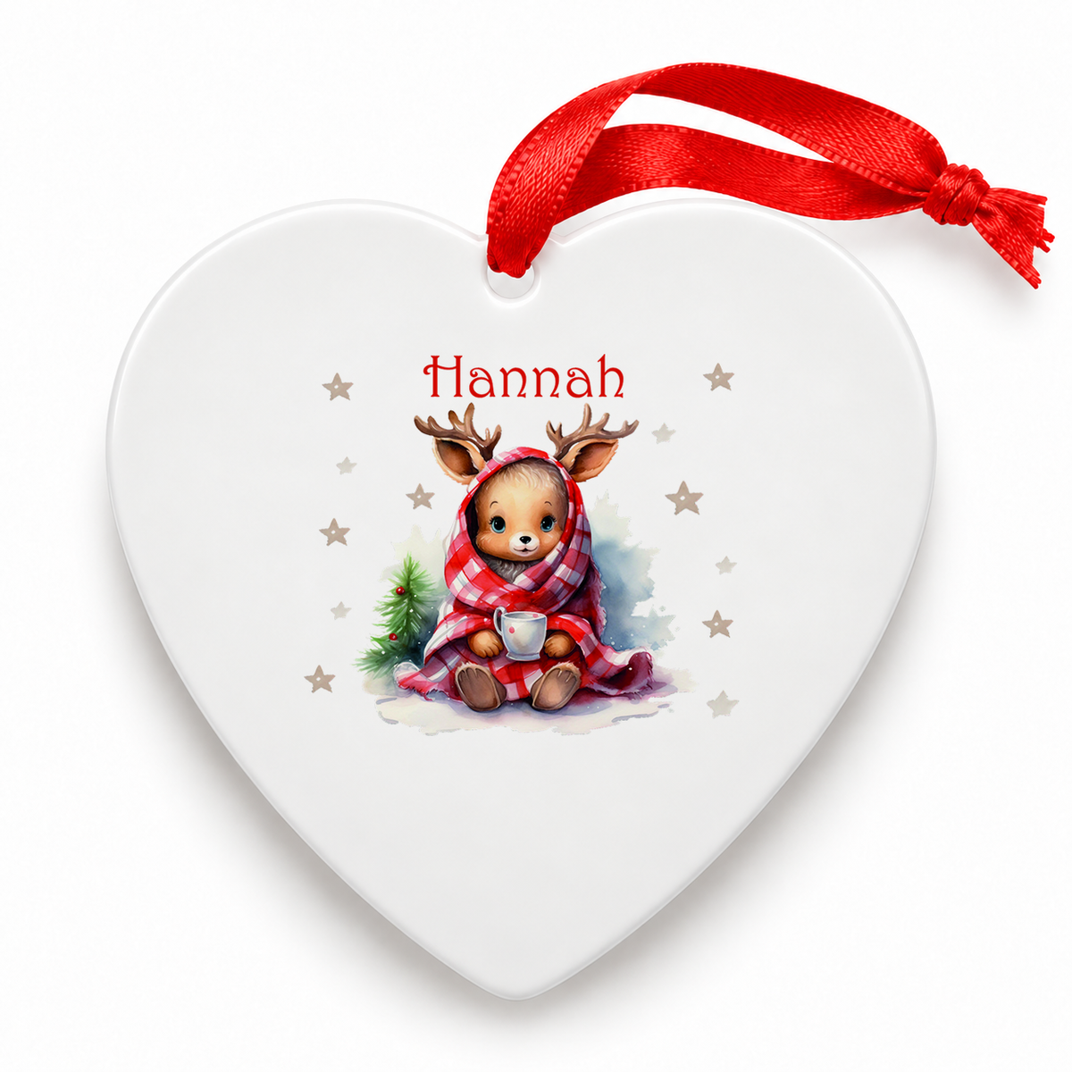 MUCKKI-PRO:e968c0d1da4b0525bdf733305f8750a13e5ed7541ce522298530c84d7ea2f19c:Weihnachtsanhänger personalisiert Reh Sterne mit Wunschnamen – Rund, Stern, Herz oder Glocke