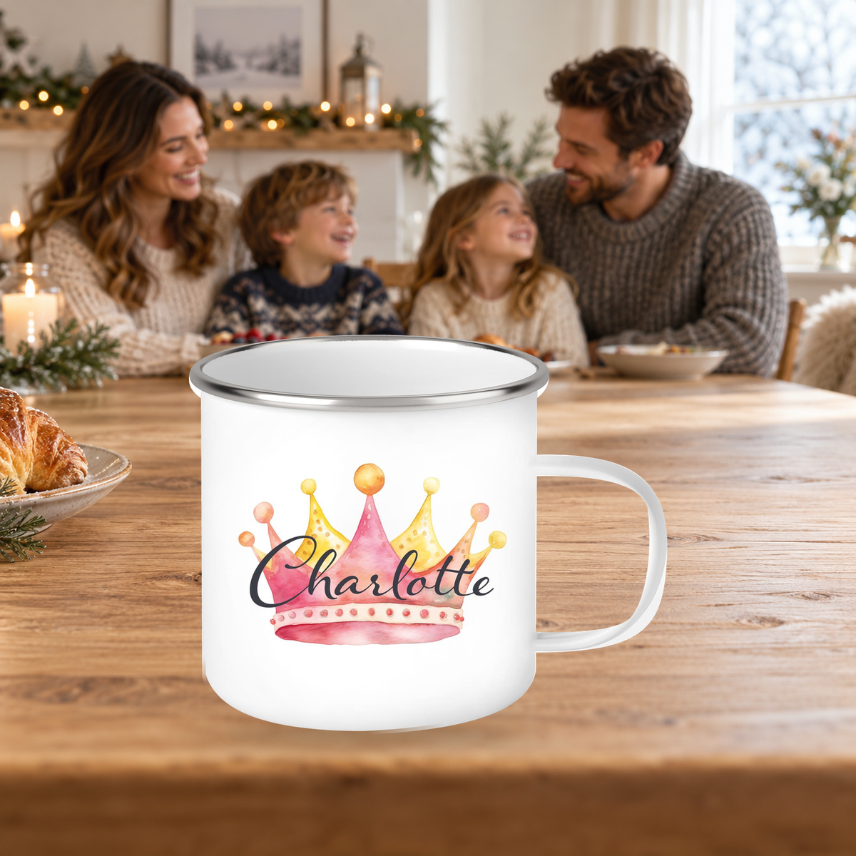 MUCKKI-PRO:7798453936eccf6a8470c26f1c0b0c8f13f9ab86c4240257aa99fddcea281c1e:Tasse Krone 2 Wunschname Emaille Kinderbecher personalisiert