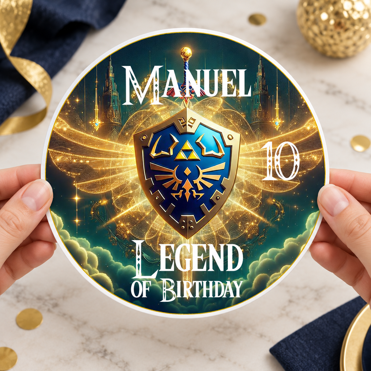 MUCKKI-PRO:e6443ea42ee11e09ee6d382ad3dfce3fa3c37755f3ea030fb8bef921722de1fd:Tortenaufleger Geburtstag Link 2 Name & Zahl (20cm) Fondant Papier