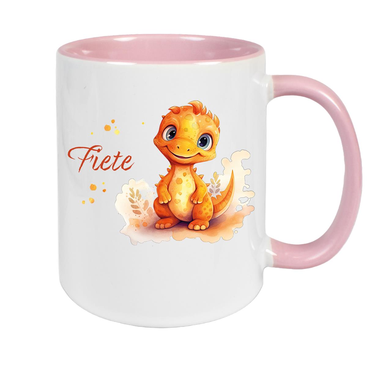 Tasse Dino 10 Wunschname Keramik Kinderbecher Personalisiert versch. Farben