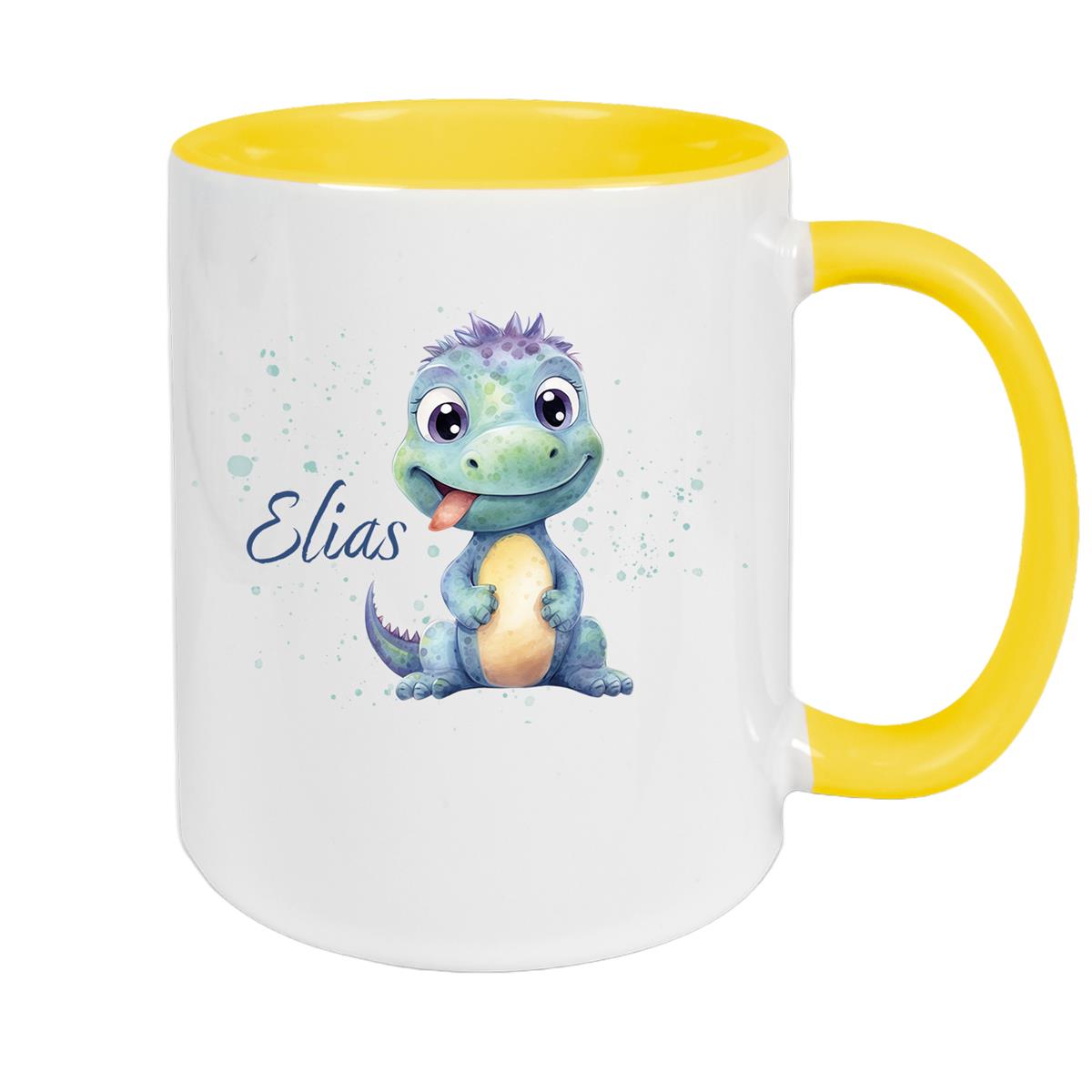 Tasse Dino 13 Wunschname Keramik Kinderbecher Personalisiert versch. Farben