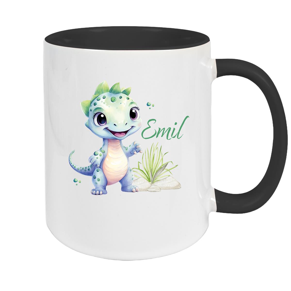 Tasse Dino 14 Wunschname Keramik Kinderbecher Personalisiert versch. Farben