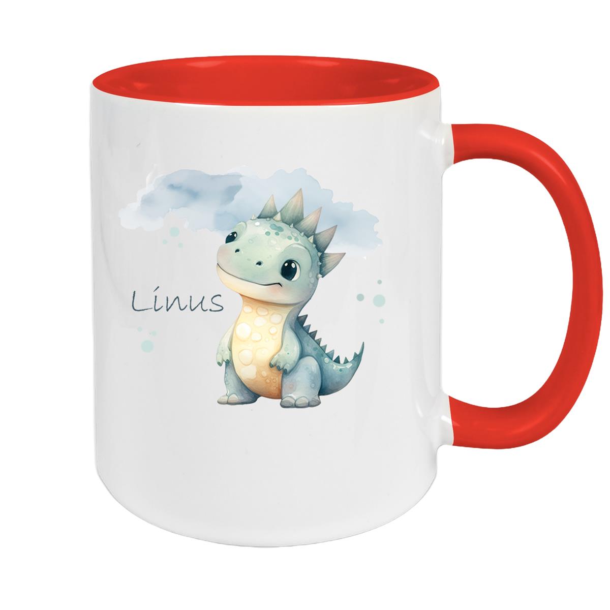 Tasse Dino 15 Wunschname Keramik Kinderbecher Personalisiert versch. Farben