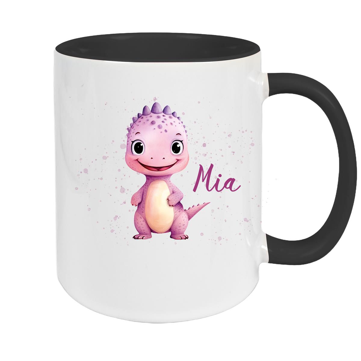 Tasse Wunschname Dino 20 Keramik Kinderbecher versch. Farben
