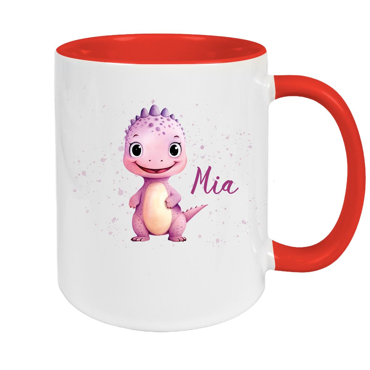 Tasse Wunschname Dino 20 Keramik Kinderbecher versch. Farben