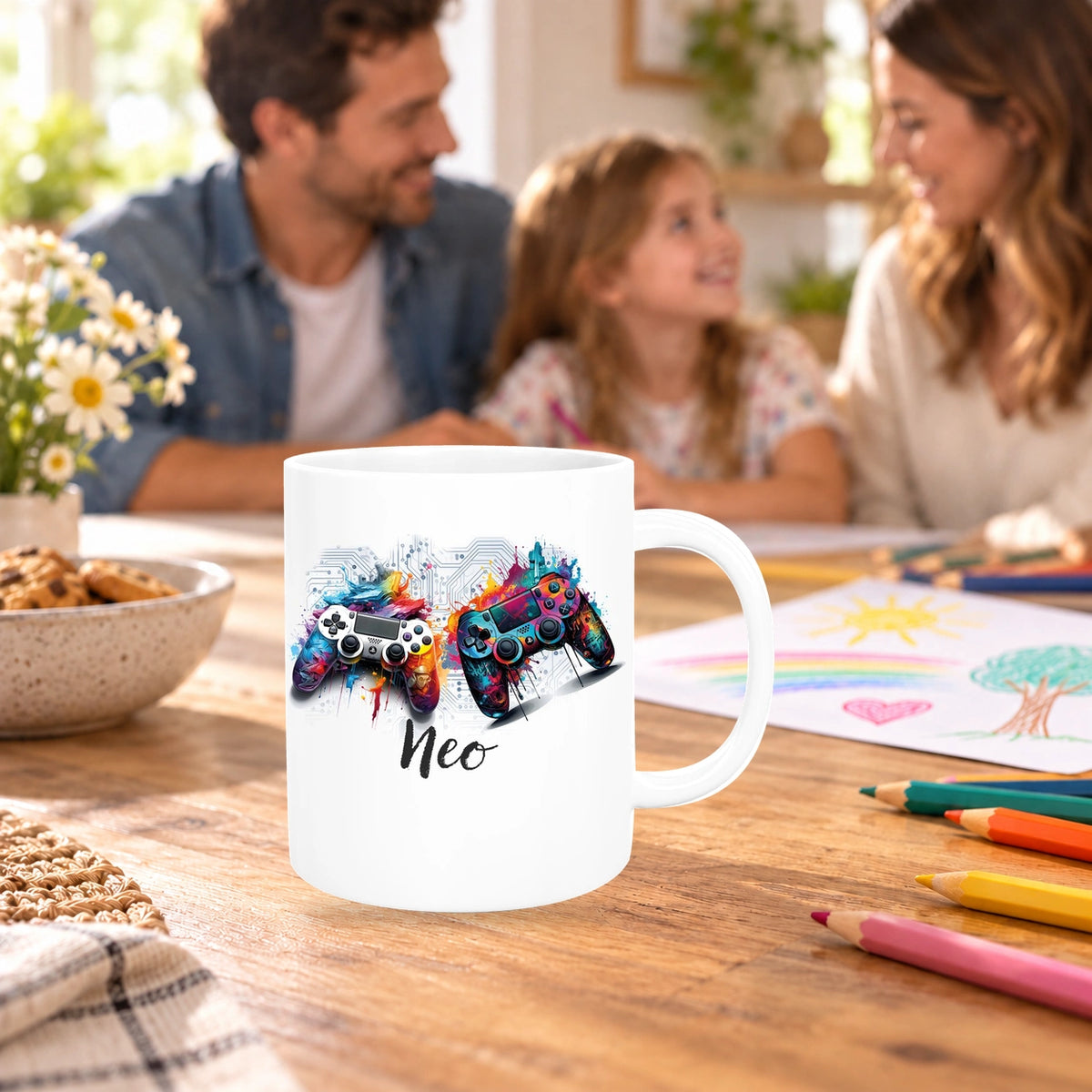 Tasse Gamer 1 Wunschname Keramik Kinderbecher personalisiert versch. Farben