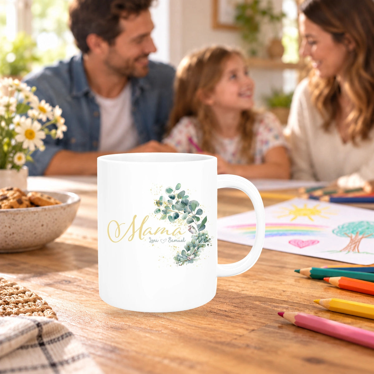 MUCKKI-PRO:e0c379d762a9091d0e4743152cc3e388eeb24536dbfd22804d480a189b605c85:Tasse Muttertag 8 Wunschnamen Keramik Personalisiert versch. Farben