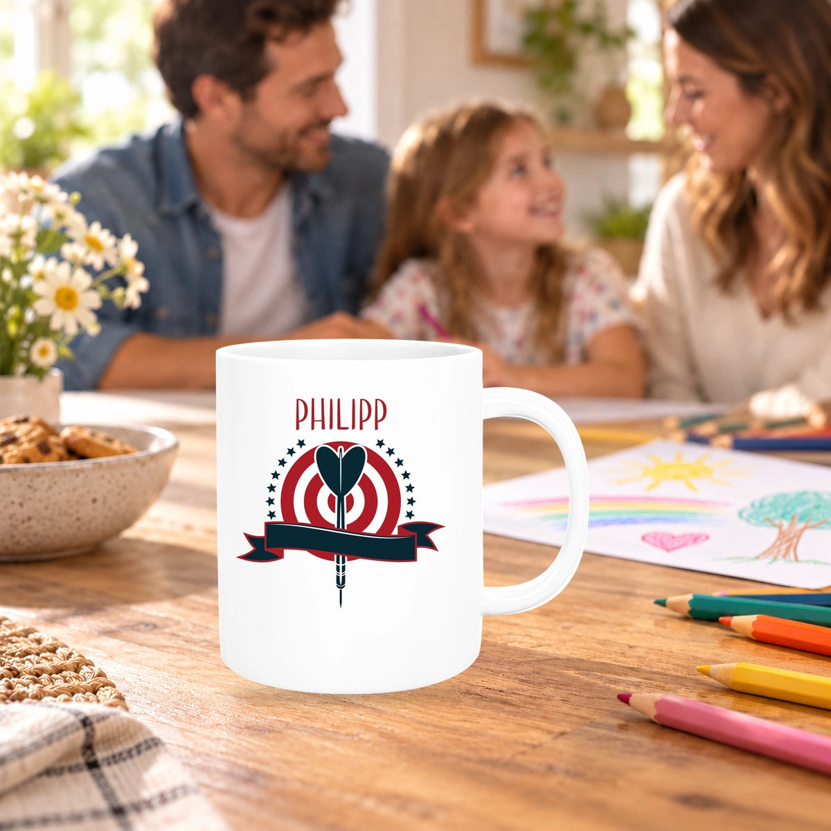 MUCKKI-PRO:cffa7d5cbbef51c0953fa4c6ea2f6aa1b9a2ba0700487def12258ec072ca4e01:Tasse Dart 4 Wunschname Keramik Kinderbecher personalisiert versch. Farben