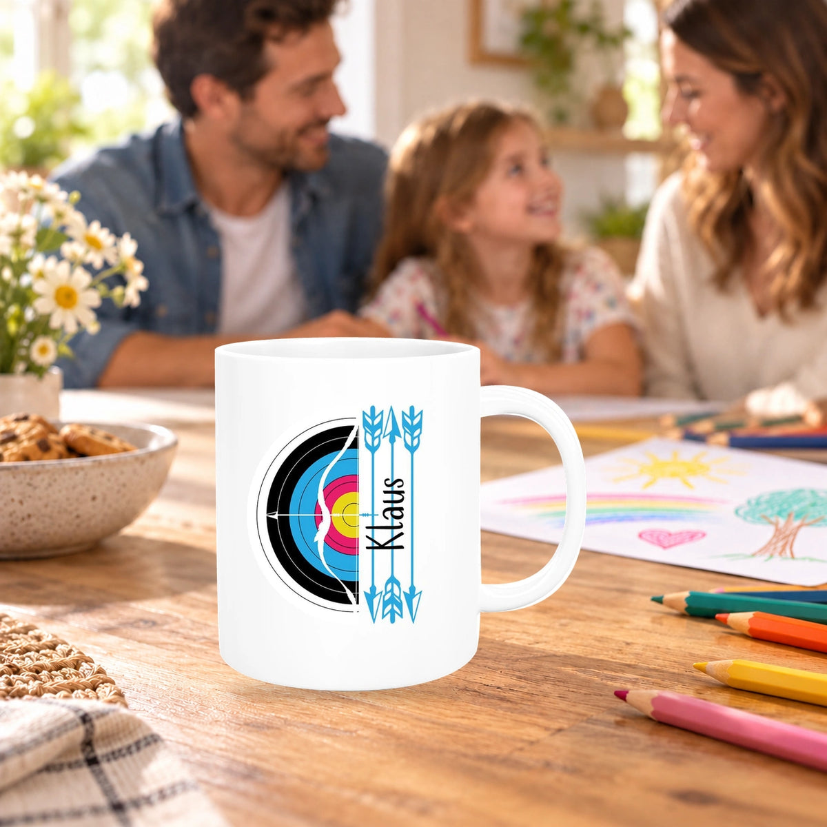 Tasse Bogenschütze 5 Wunschname Keramik personalisiert versch. Farben