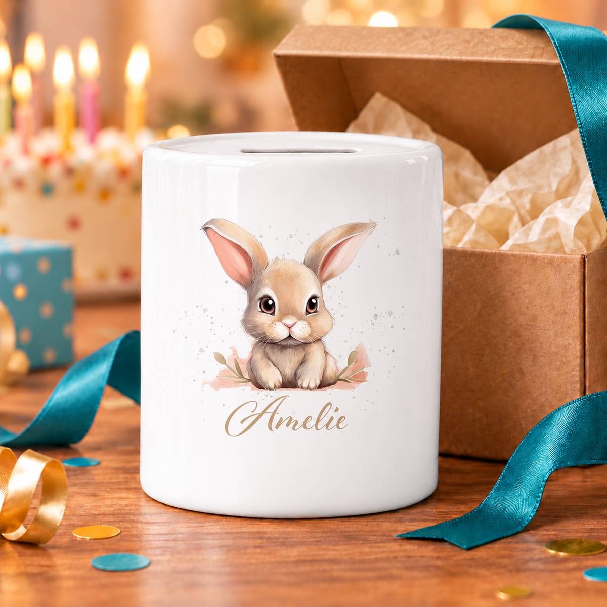 MUCKKI-PRO:a3f6e15ffcabf82cd2cfc0a74e419248c89c375235647931d3980911cfc3d95b:Spardose Ostern - Hase 7 mit Wunschname personalisiert